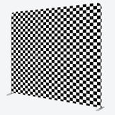 Lofaris Black White Plaid Pattern Square Tension Backdrop